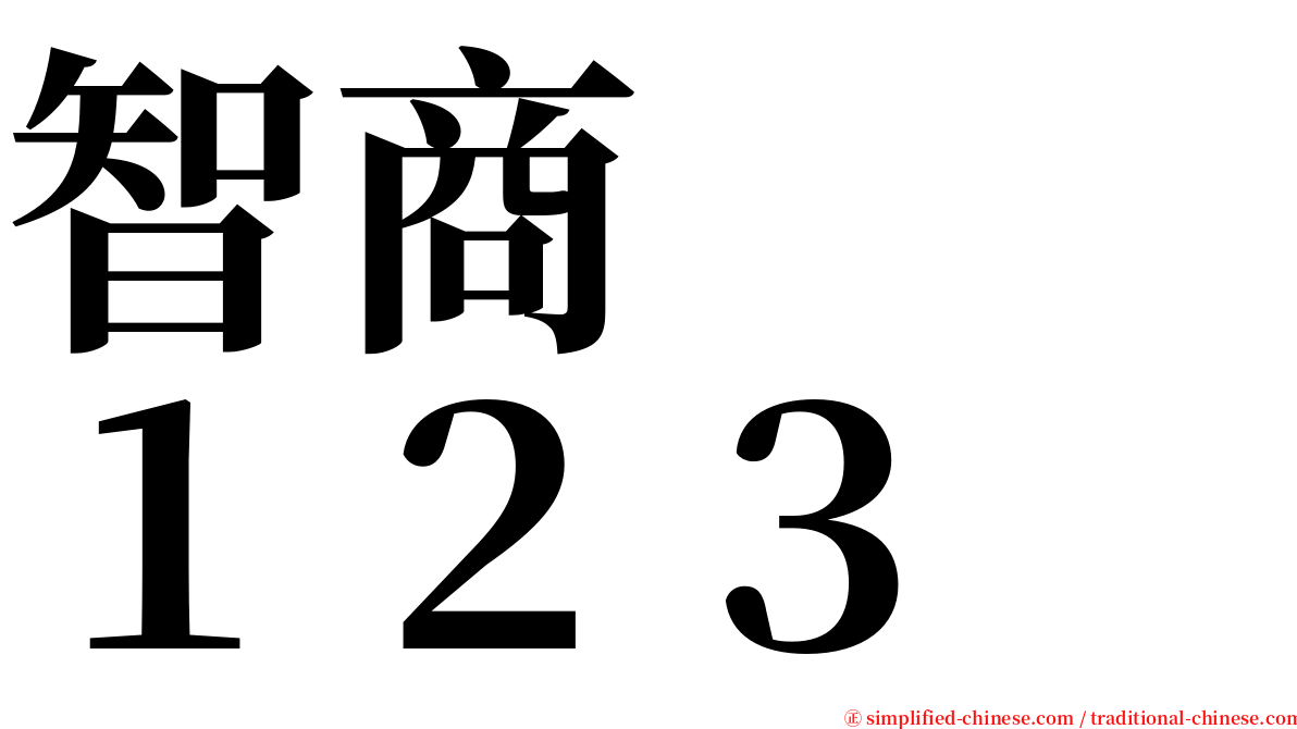 智商　　１２３ serif font